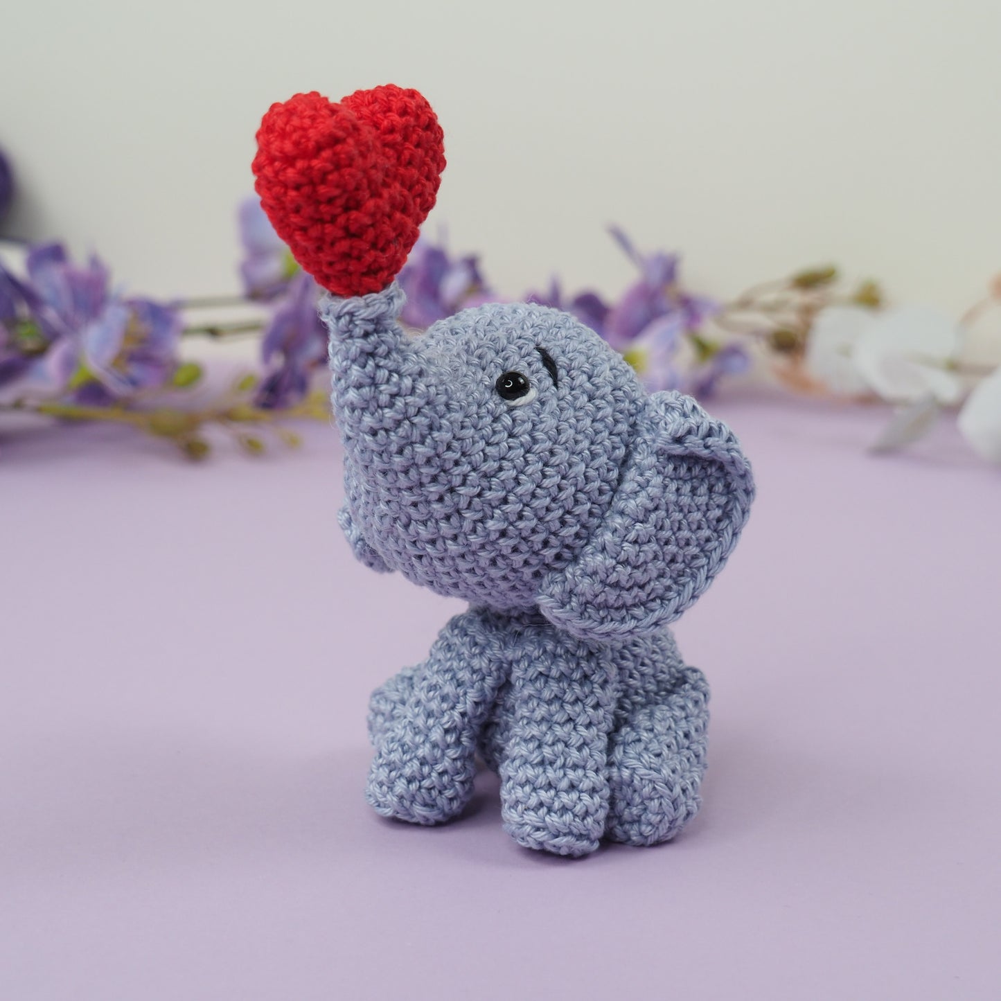 Elli Elephant with a Heart Crochet Pattern