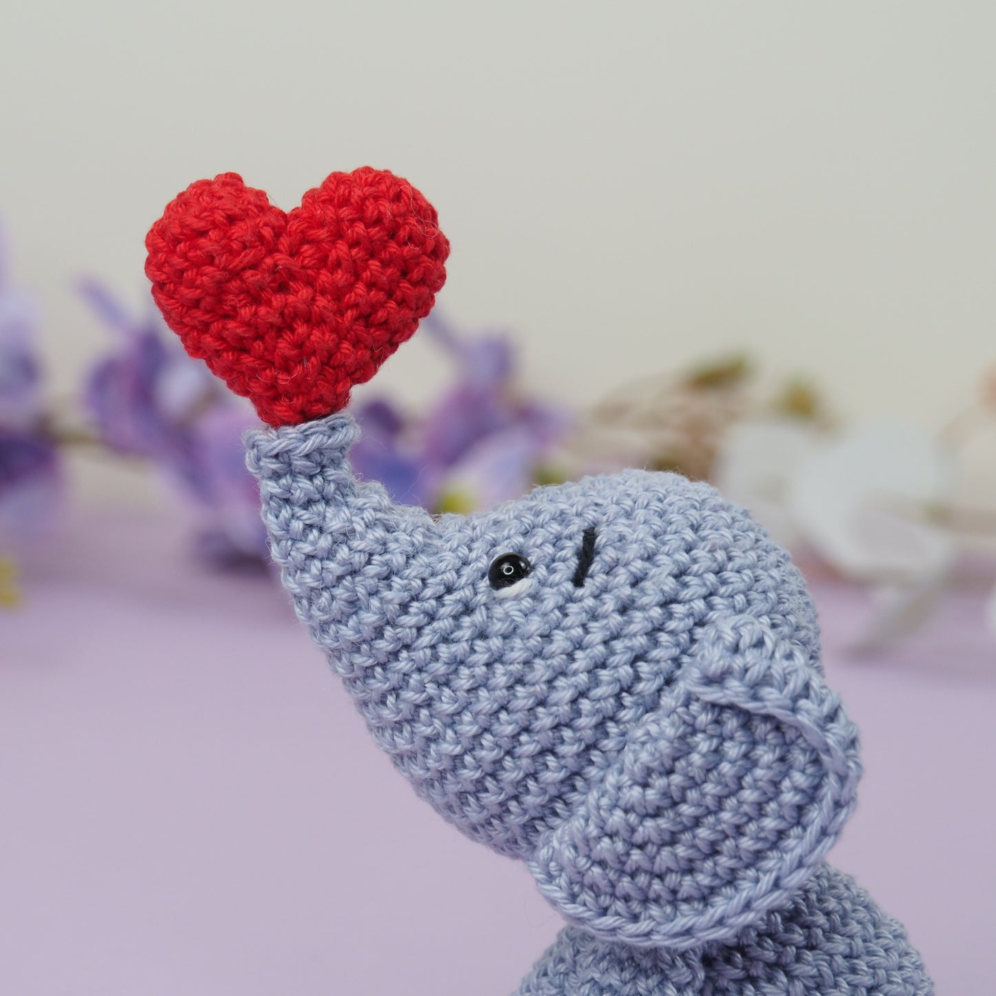 Elli Elephant with a Heart Crochet Pattern