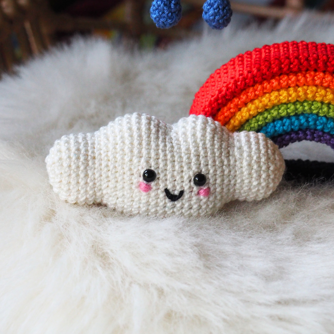 Weathergurumis Crochet Pattern with Sun, Cloud, Rain Cloud, and Rainbow