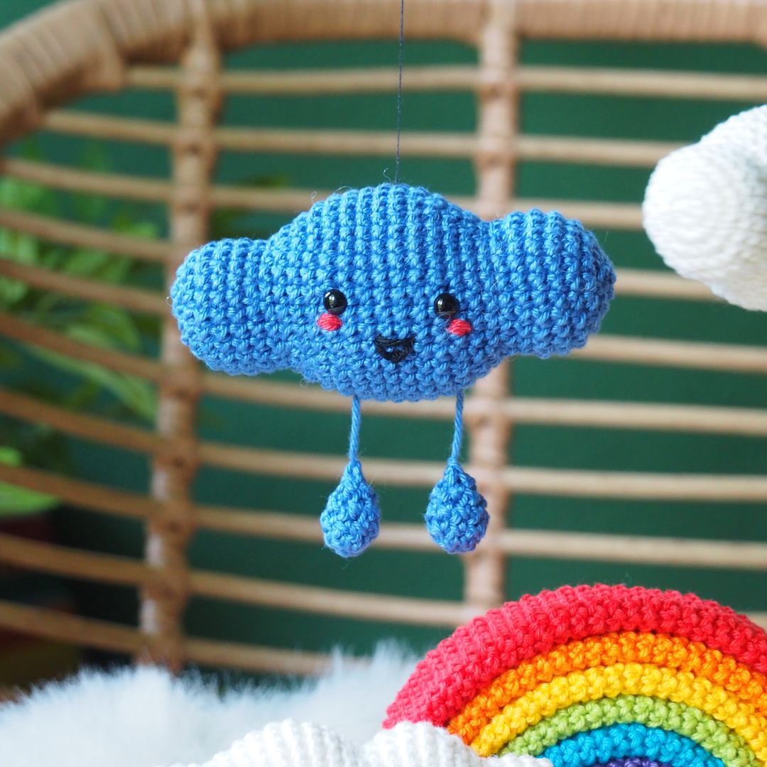 Weathergurumis Crochet Pattern with Sun, Cloud, Rain Cloud, and Rainbow